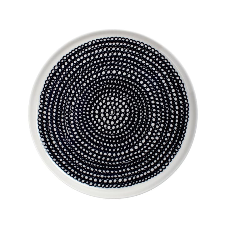 Assiette Räsymatto Ø 20 cm - noir-blanc (petits pois) - Marimekko