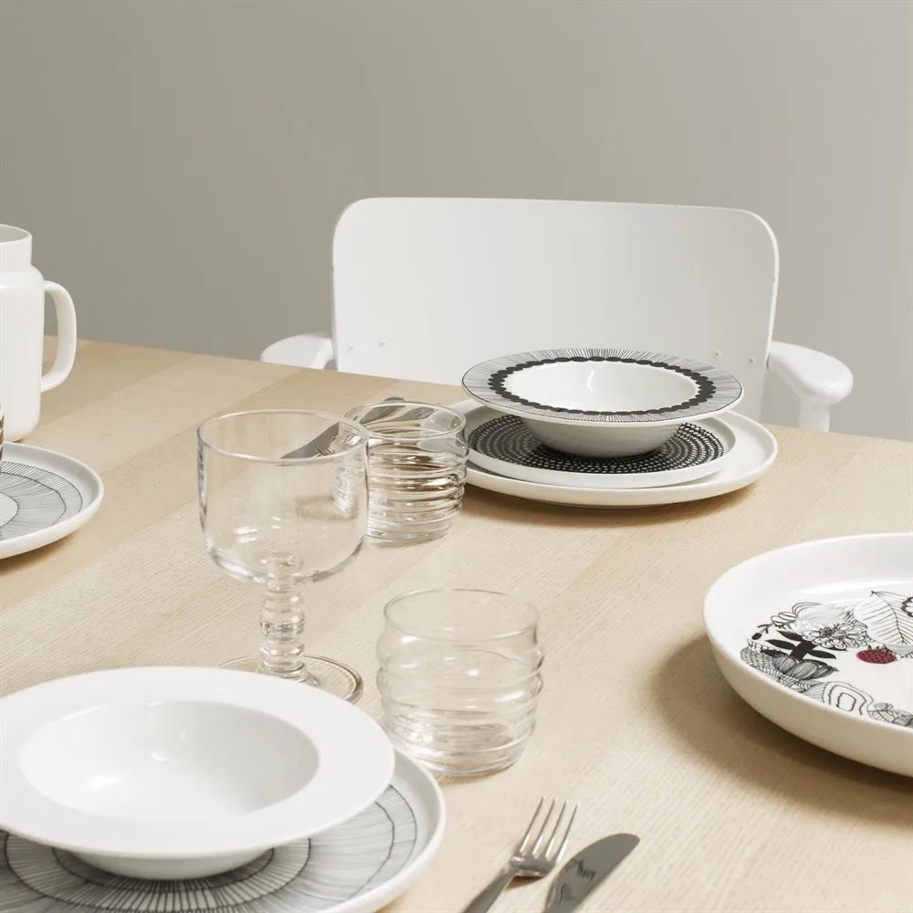 Assiette Räsymatto Ø 20 cm, noir-blanc (petits pois) Marimekko