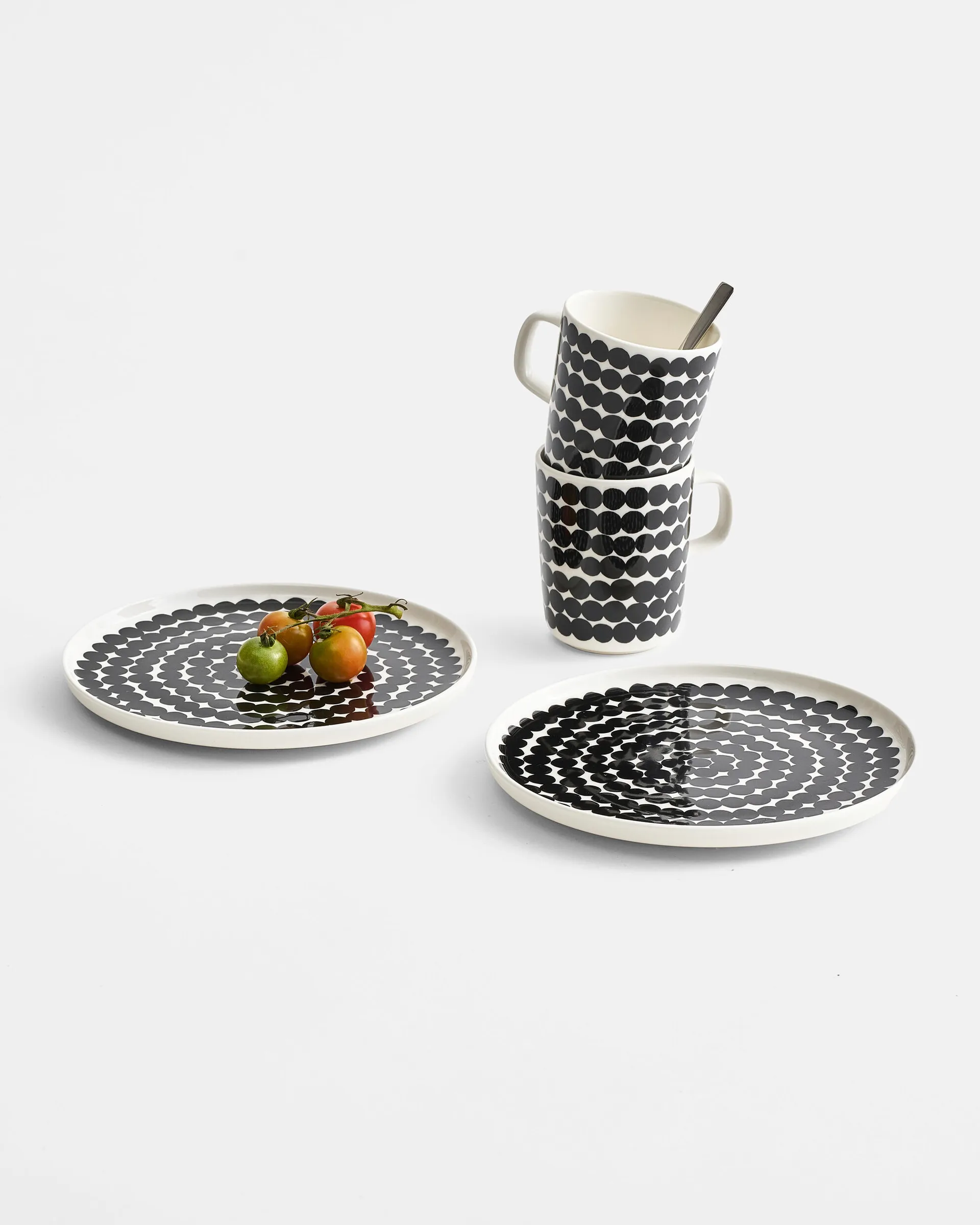 Assiette Räsymatto Ø 20 cm, noir-blanc Marimekko