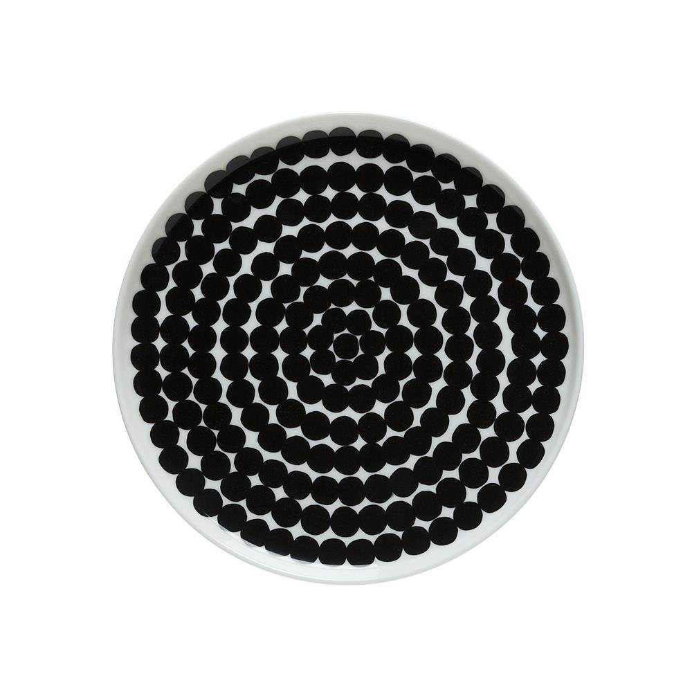Marimekko Assiette Räsymatto o 20 cm noir-blanc | Design Scandinave | Assiettes à dessert | Noir
