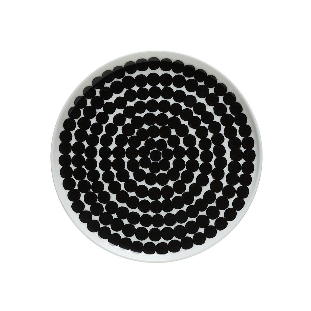 marimekko assiette räsymatto ø 20 cm noir-blanc