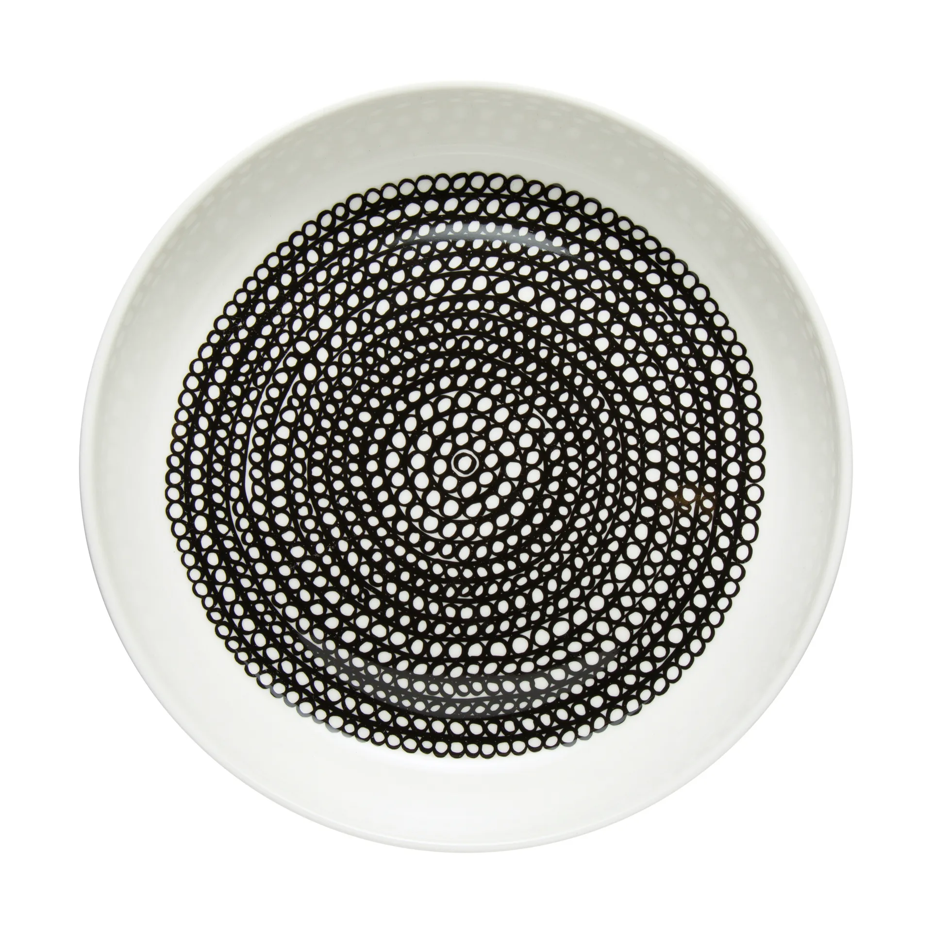 Assiette Räsymatto Ø20,5 cm, Blanc-noir Marimekko