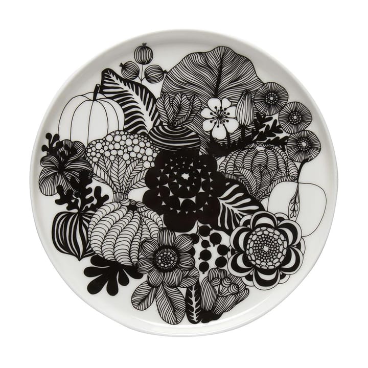 Assiette Siirtolapuutarha Ø 20 cm - noir-blanc - Marimekko