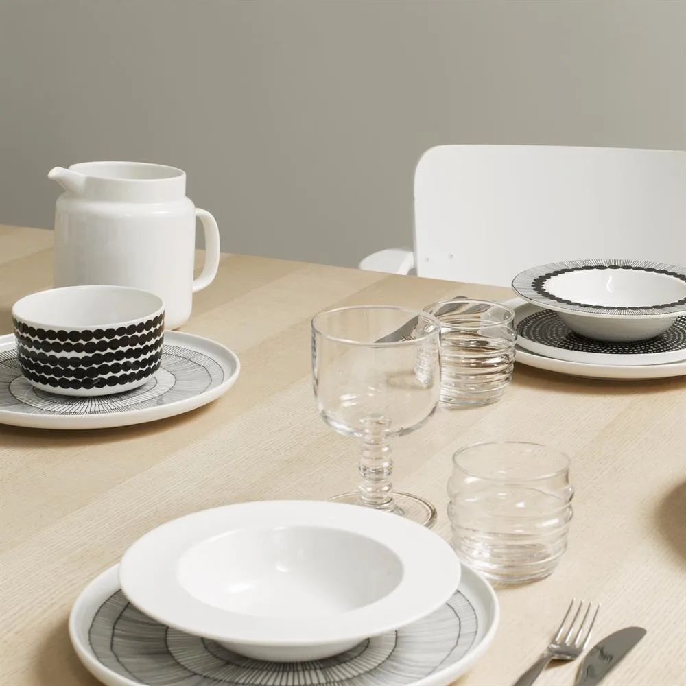 Assiette Siirtolapuutarha Ø 25 cm, lot de 6 noir-blanc,  Marimekko