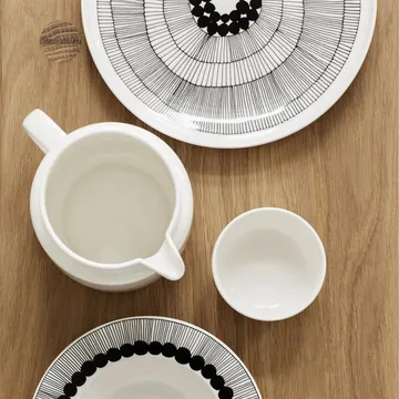 Assiette Siirtolapuutarha Ø 25 cm, lot de 6 noir-blanc - Marimekko