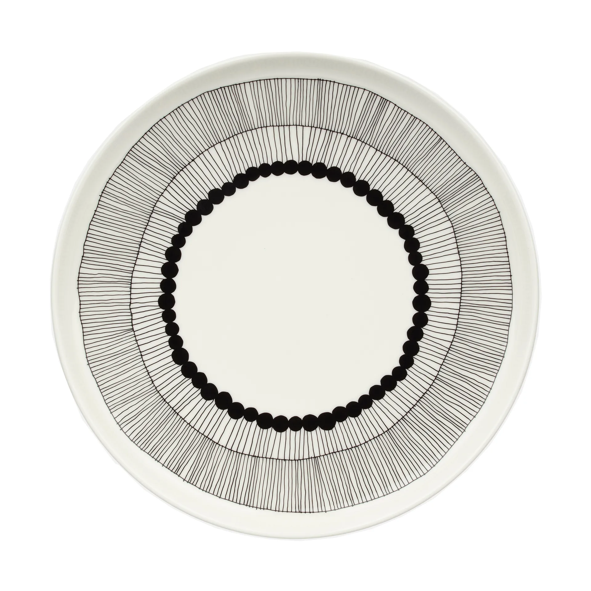 Assiette Siirtolapuutarha, White-black Marimekko