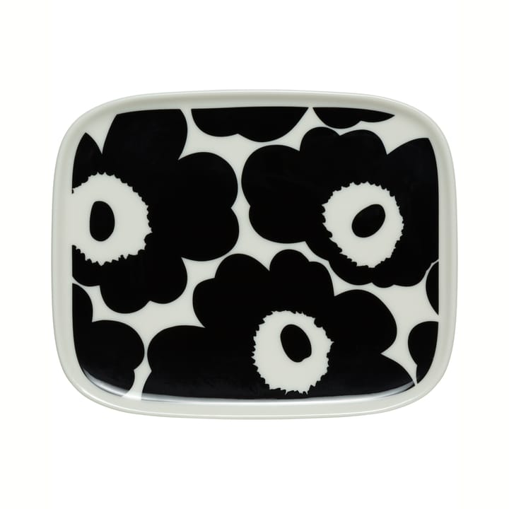 Assiette Unikko 12x15 cm - Noir-blanc - Marimekko