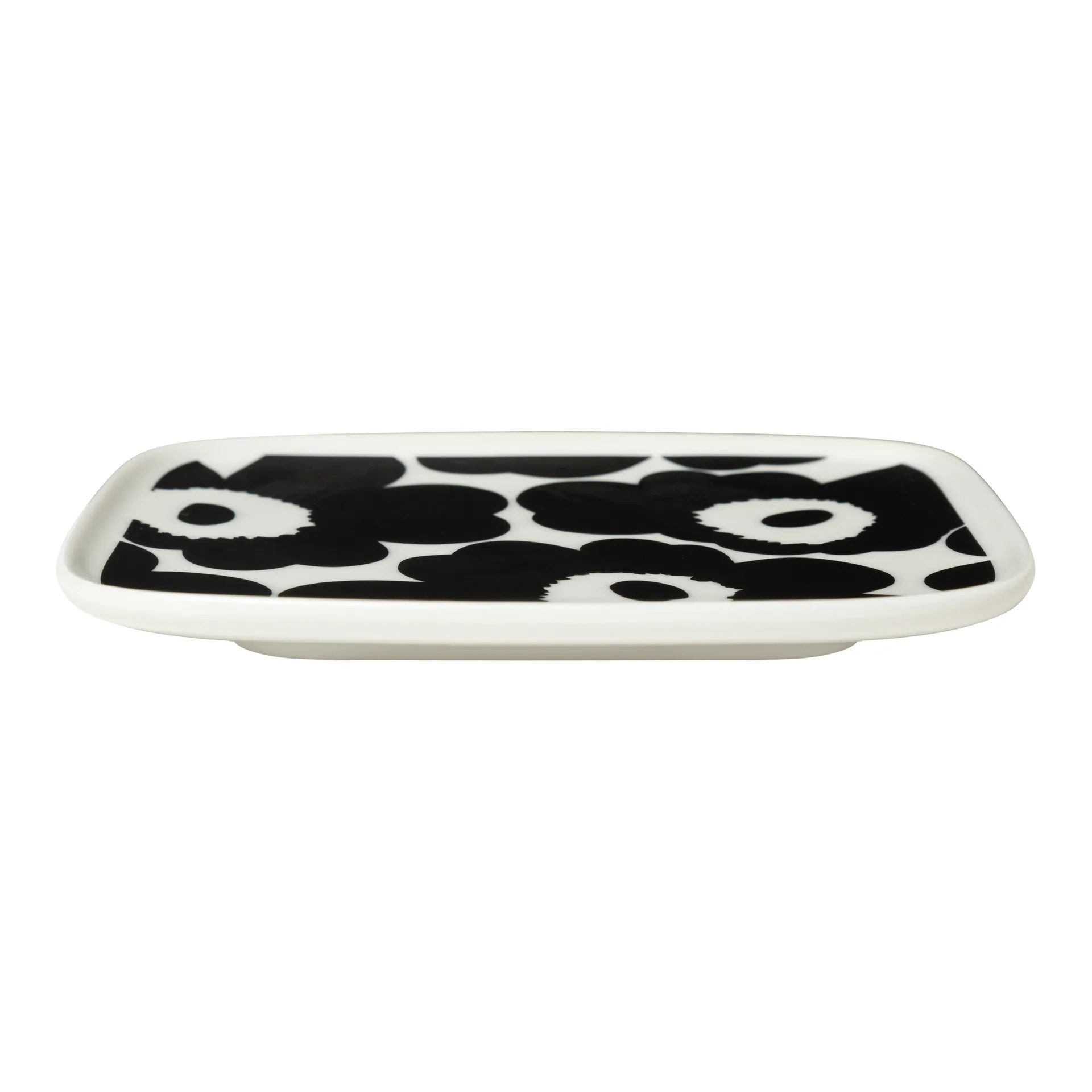 Assiette Unikko 12x15 cm, Noir-blanc Marimekko