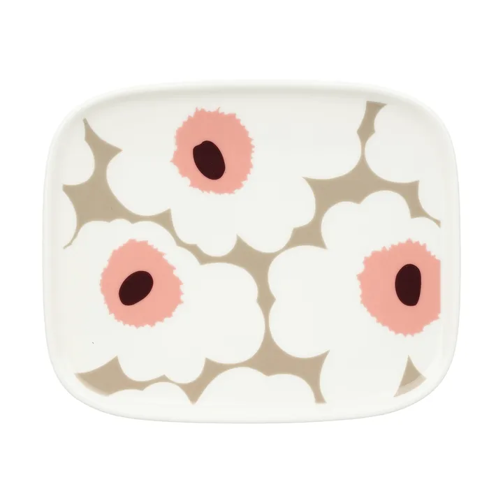 Assiette Unikko 12x15 cm - White-clay-powder-dark wine - Marimekko