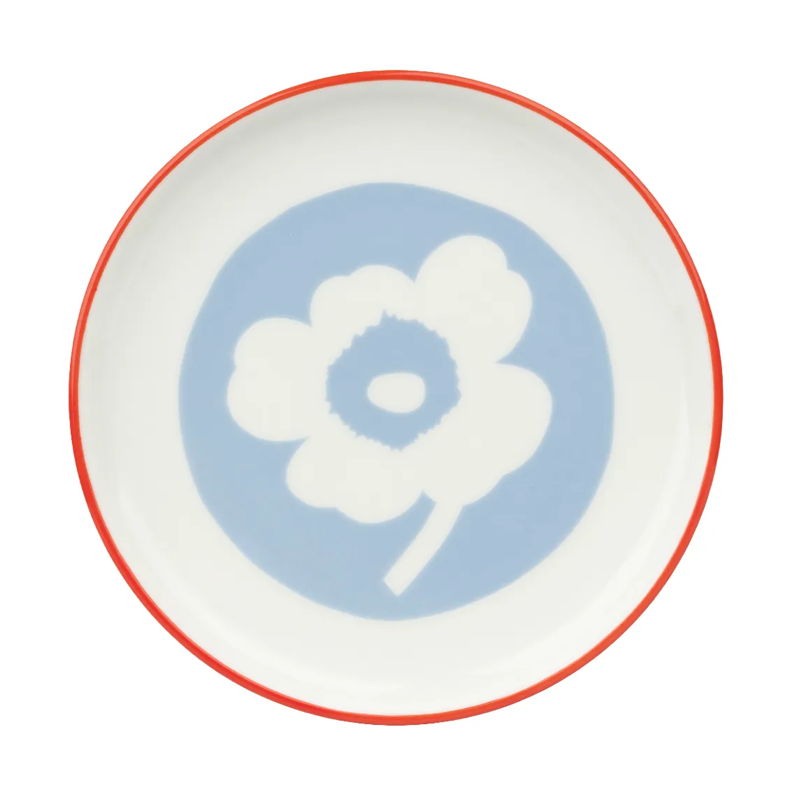 Assiette Unikko Ø13,5 cm, White-light blue-orange red Marimekko