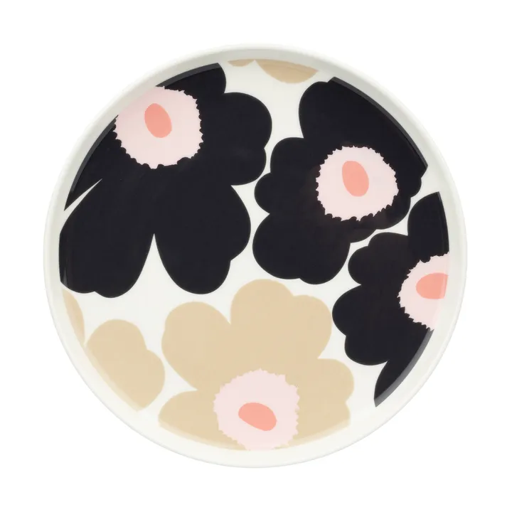 Assiette Unikko Ø20 cm - Off white-charcoal-sand-pink - Marimekko