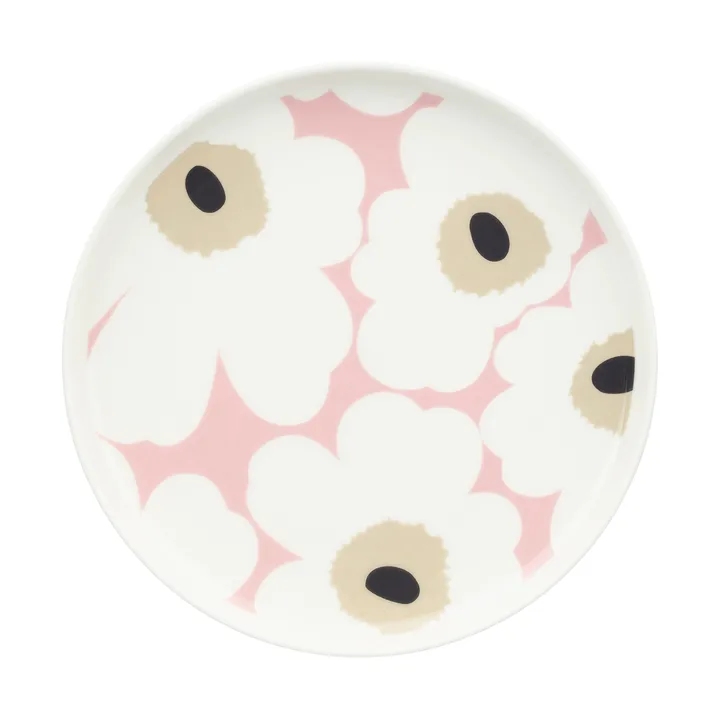 Assiette Unikko Ø20 cm - Off white-pink-sand-charcoal - Marimekko