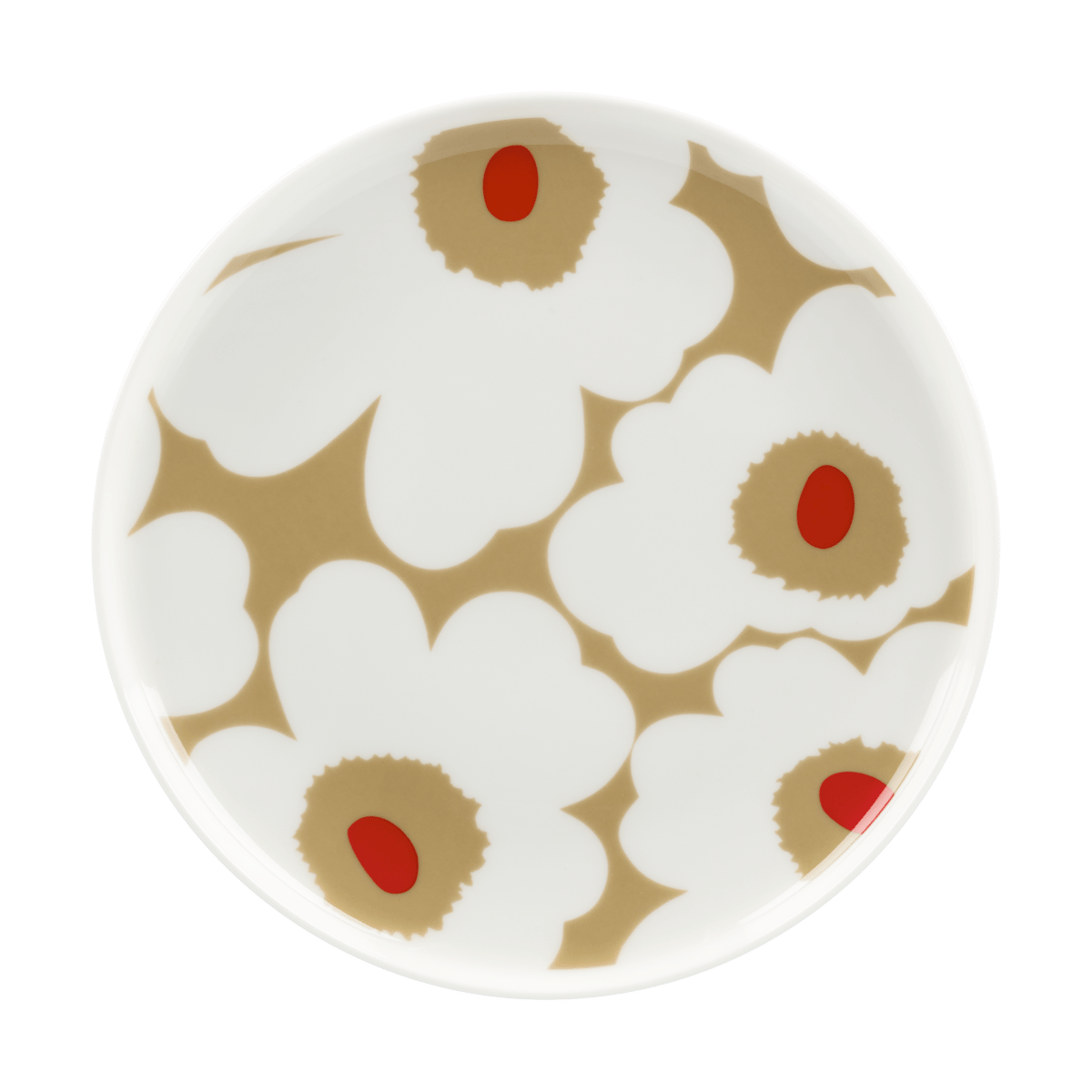 marimekko assiette unikko ø20 cm white-beige-red