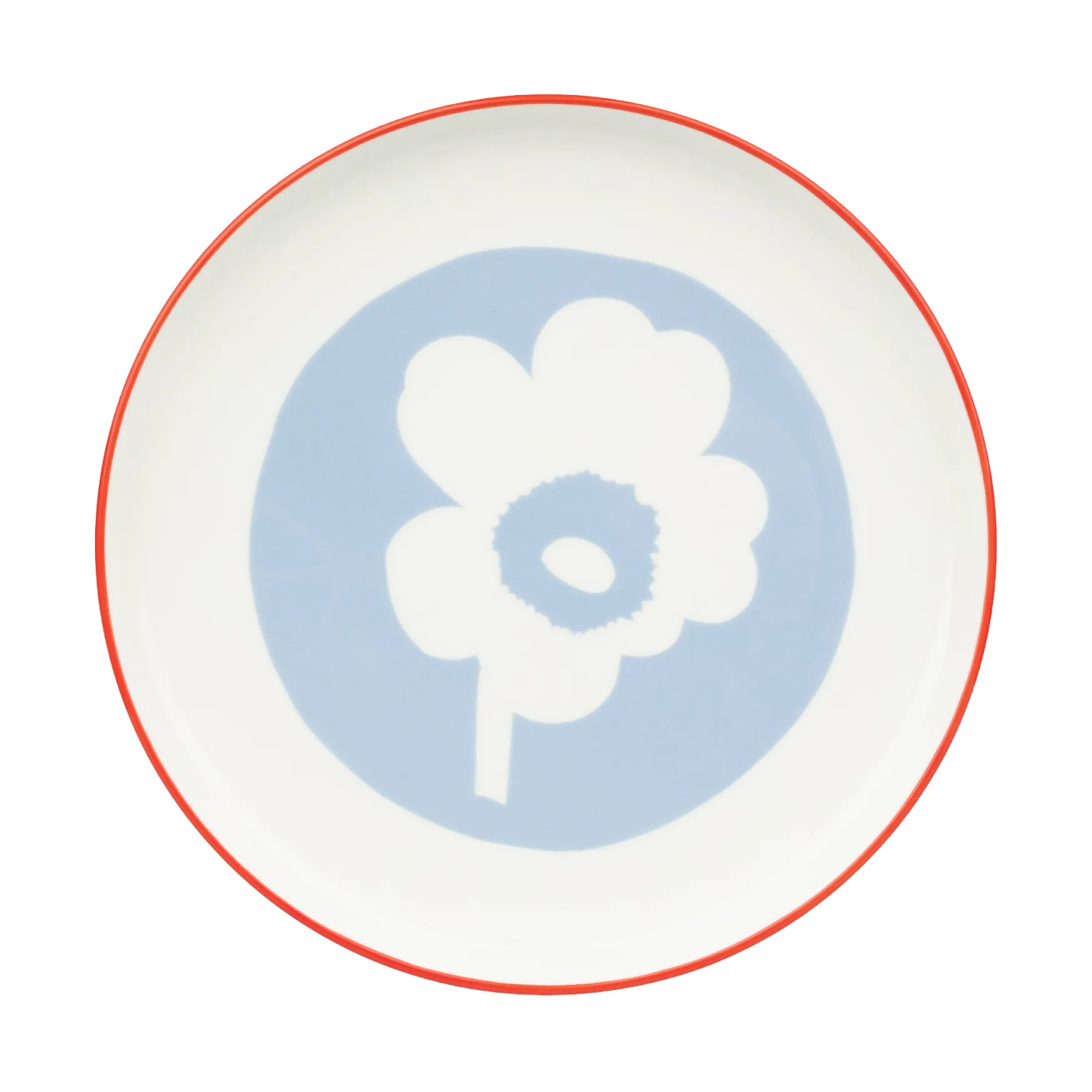 Assiette Unikko Ø20 cm, White-light blue-orange red Marimekko