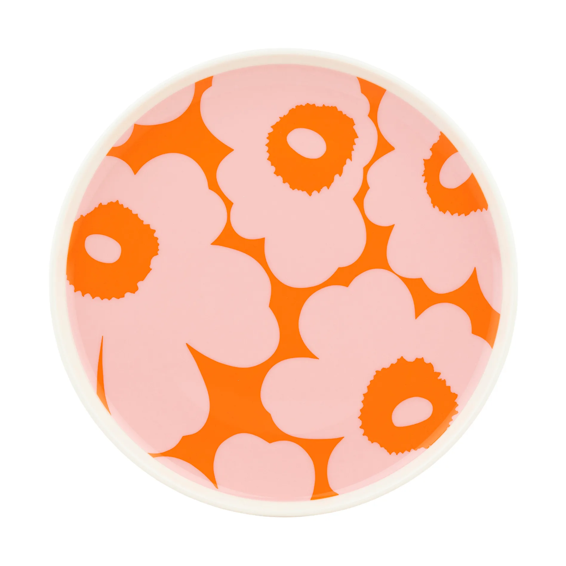 Assiette Unikko Ø20 cm, White-pink-orange Marimekko