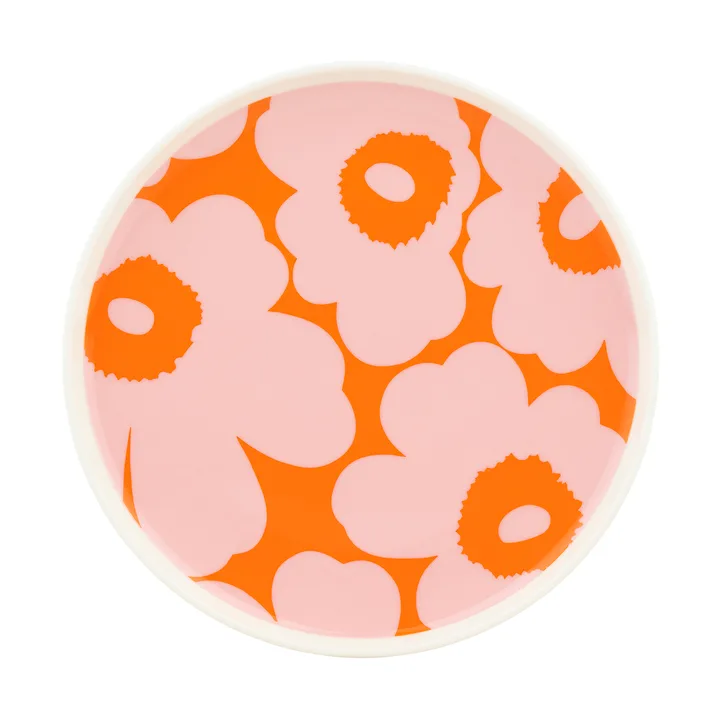 Assiette Unikko Ø20 cm - White-pink-orange - Marimekko