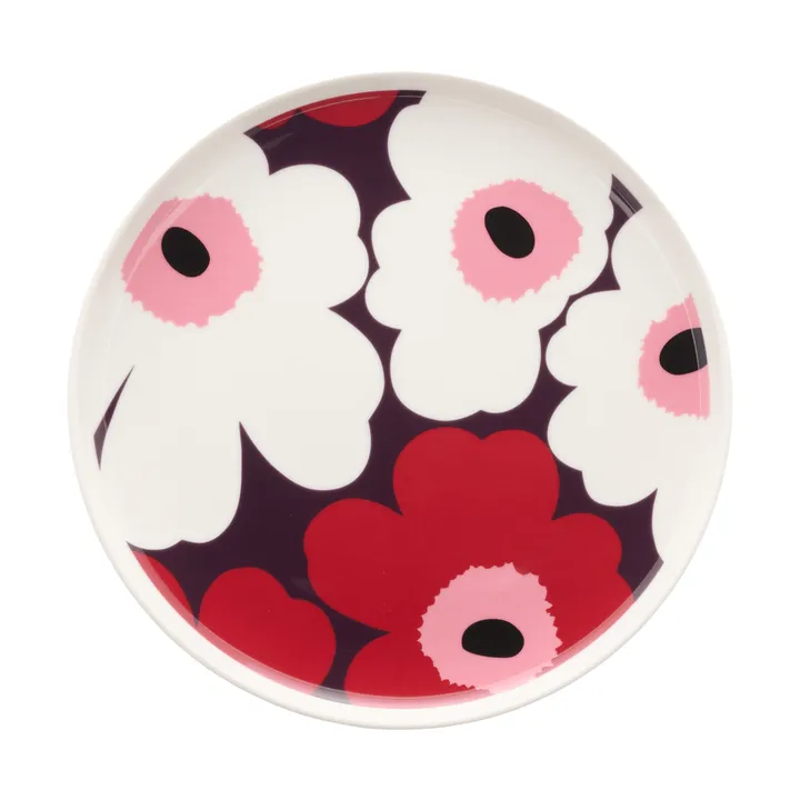 Assiette Unikko Ø20 cm - White-plum-cranberry-pink - Marimekko
