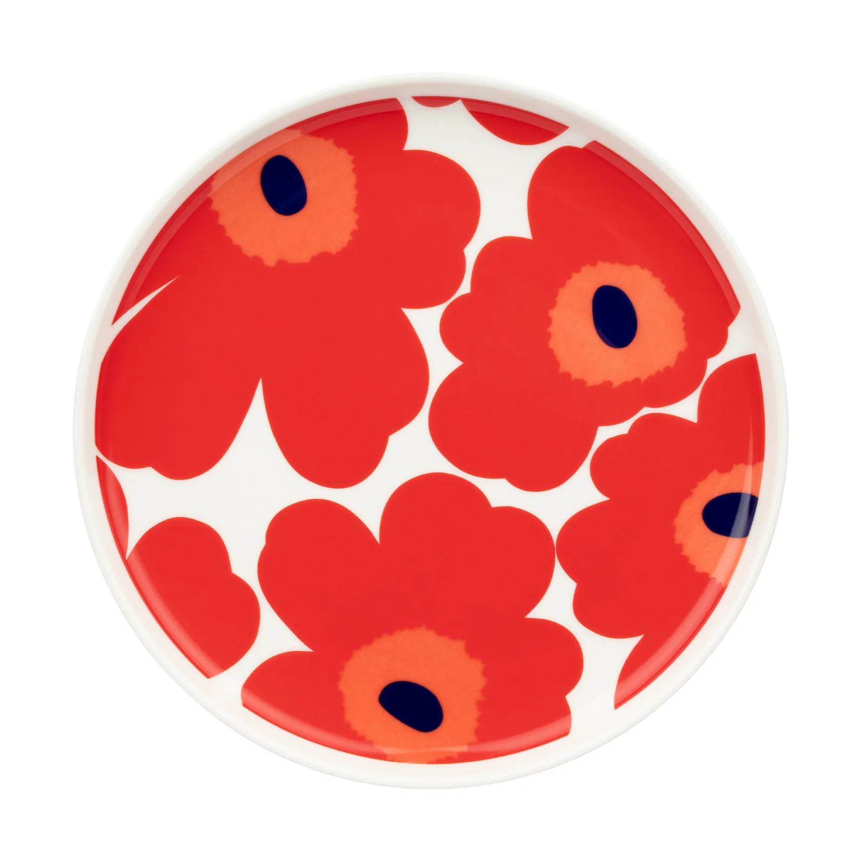 Assiette Unikko Ø20 cm, White-red-blue Marimekko