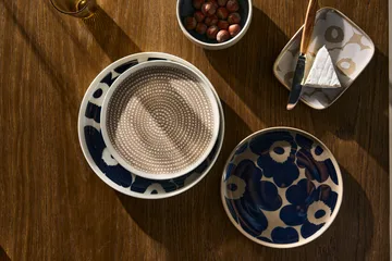 Assiette Unikko Ø25 cm - Blanc-bleu foncé - Marimekko