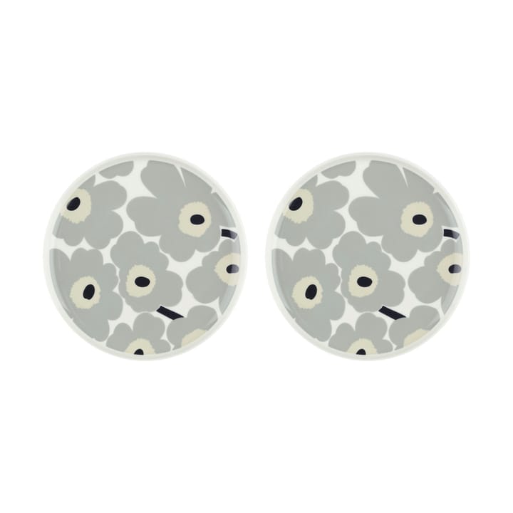 Assiette Unikko Ø25 cm, lot de 2 - White-light grey-sand-dark blue - Marimekko