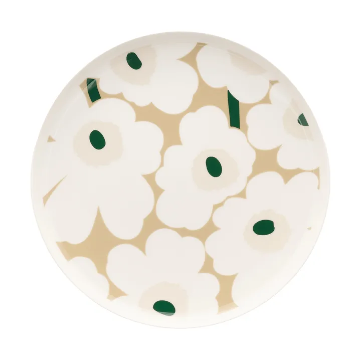 Assiette Unikko Ø25 cm - White-beige-light sand-dark green - Marimekko