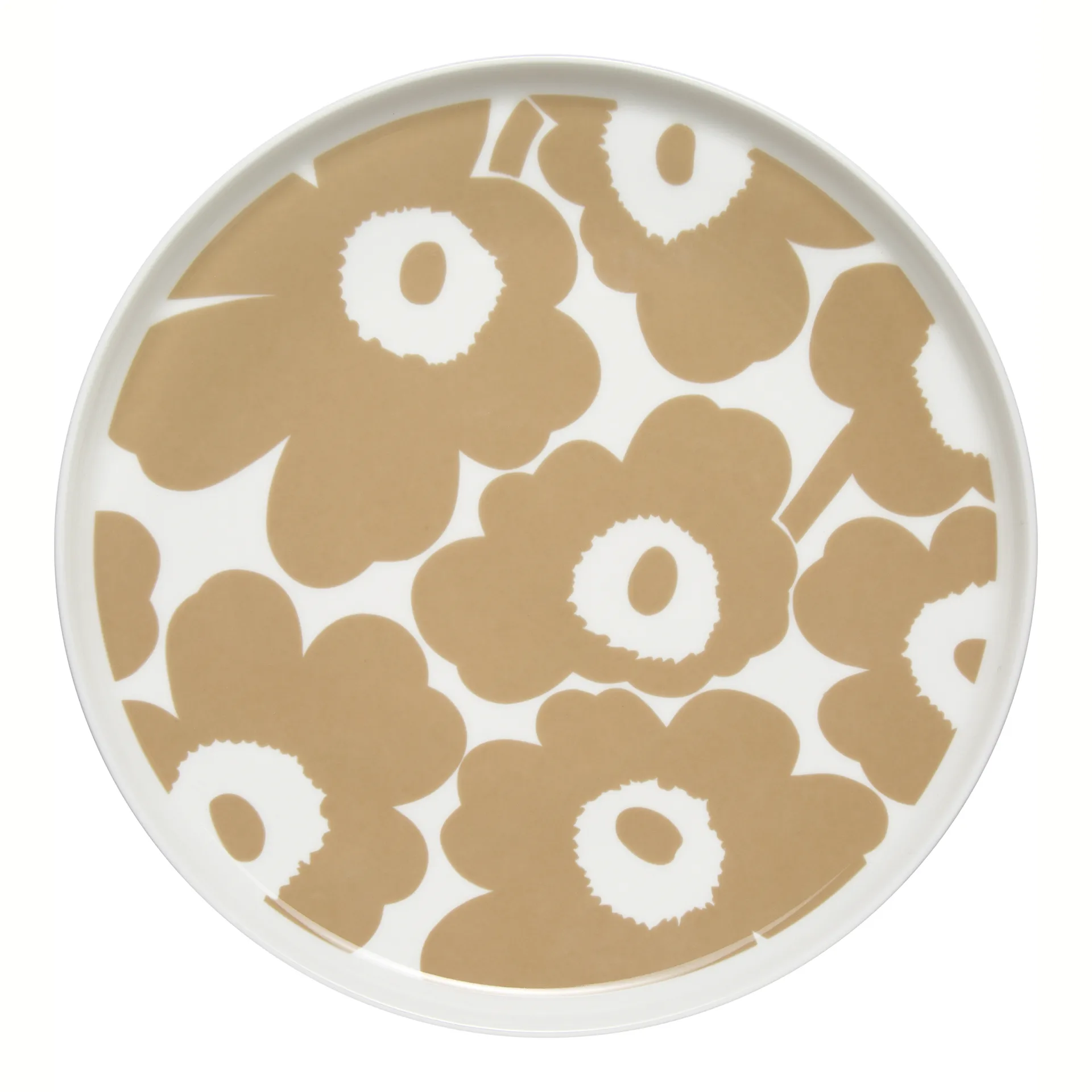 Assiette Unikko beige-blanc, Ø25 cm Marimekko