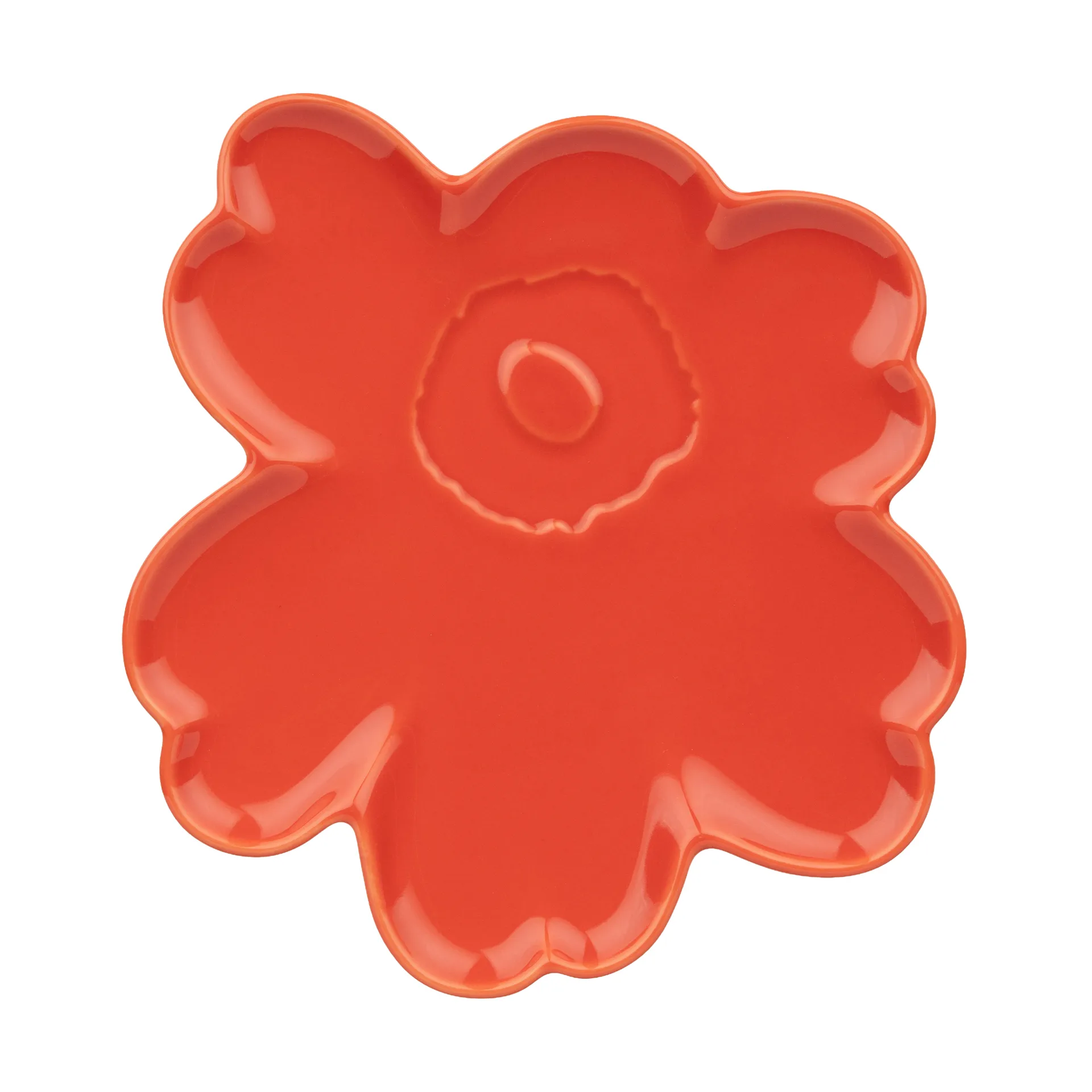 Assiette Unikko shape 20 cm, Orange red Marimekko