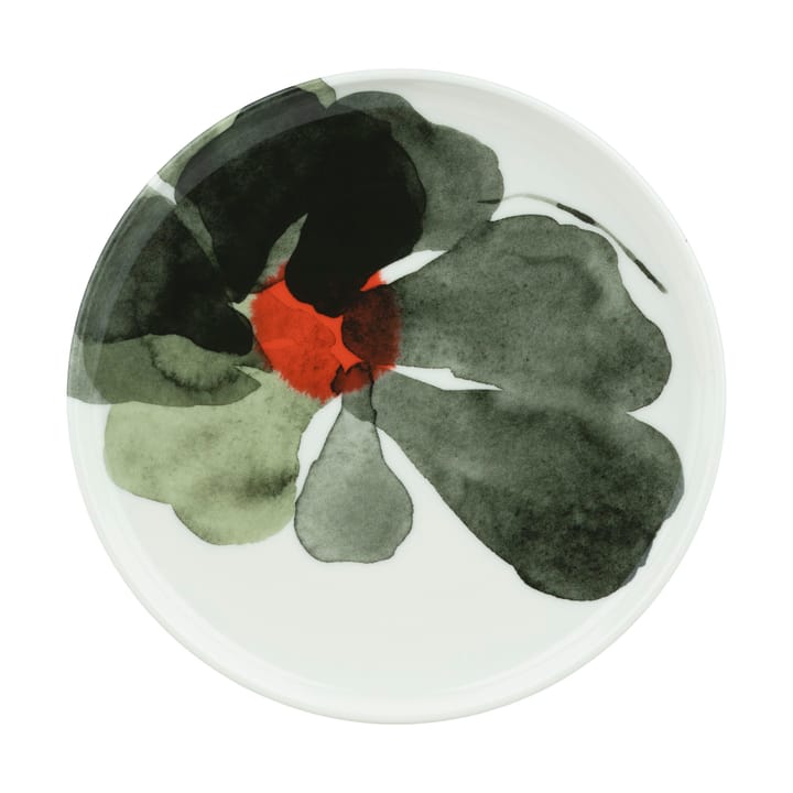 Assiette Valssi Ø20 cm - White-forest green-tomato red - Marimekko