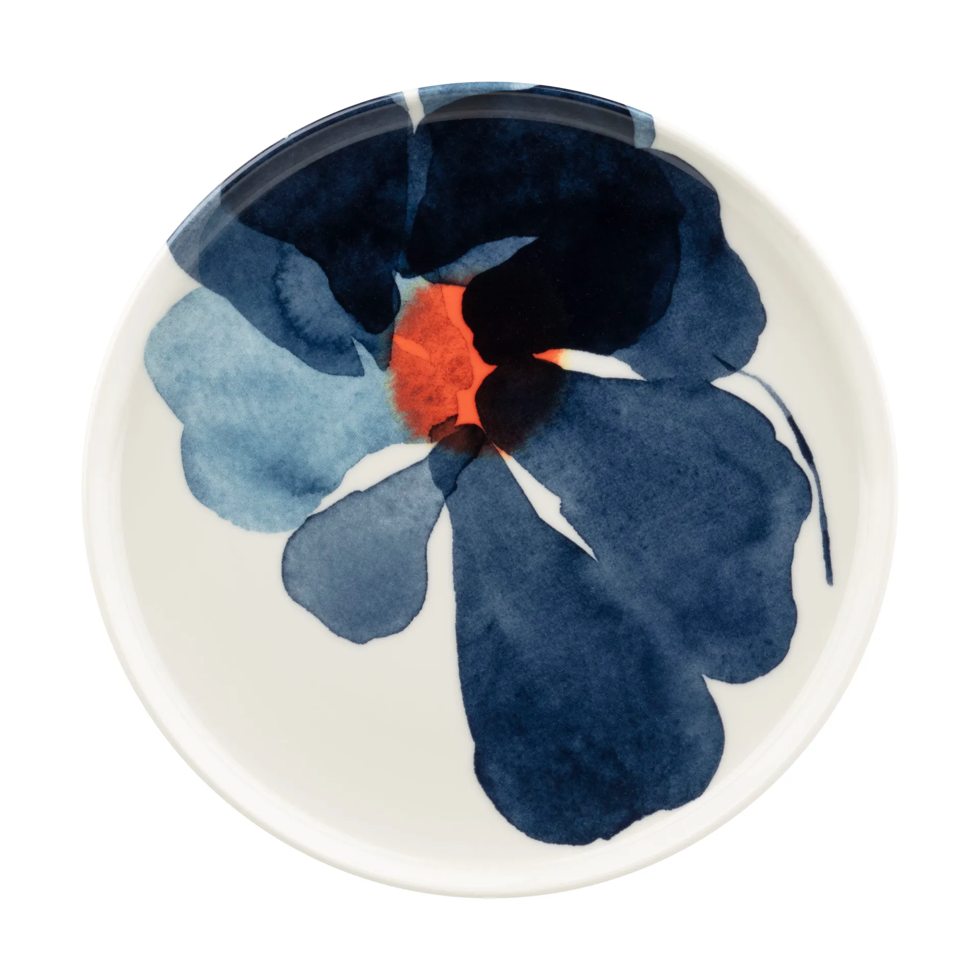 Assiette Valssi, White-dark blue-orange, Ø20 cm Marimekko