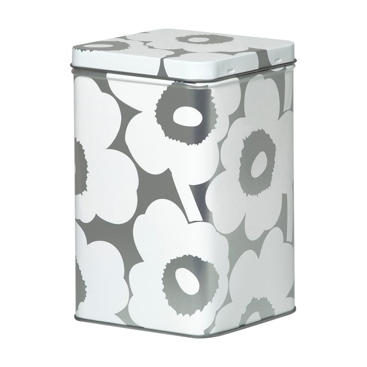 Boîte de rangement Unikko en métal 17,5cm - Gris-blanc - Marimekko