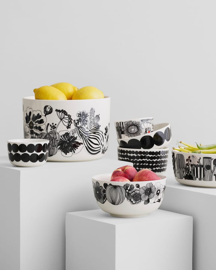 Bol de service Oiva Siirtolapuutarha 3,4 L, Blanc-noir Marimekko