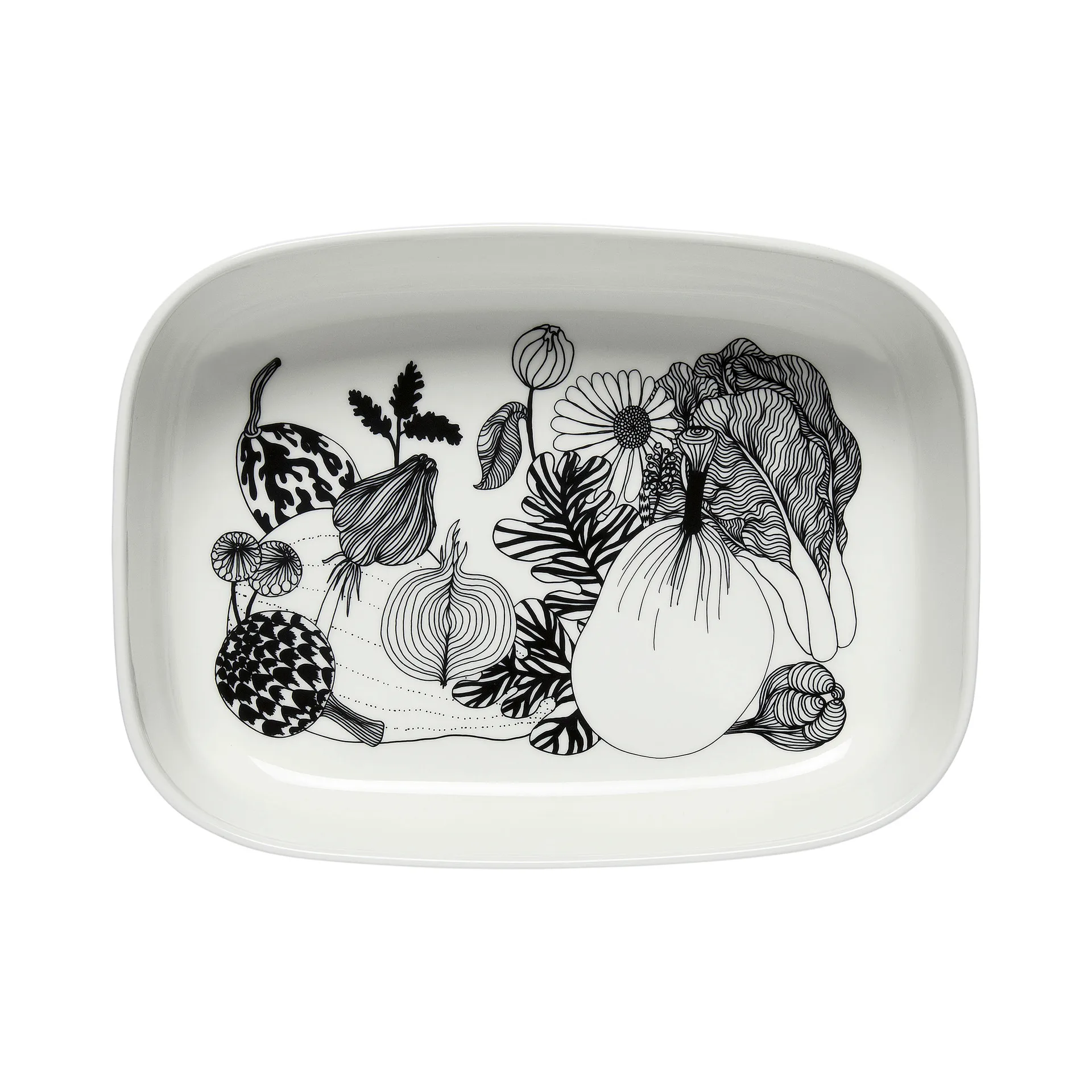 Bol de service Oiva Siirtolapuutarha, Blanc-noir Marimekko