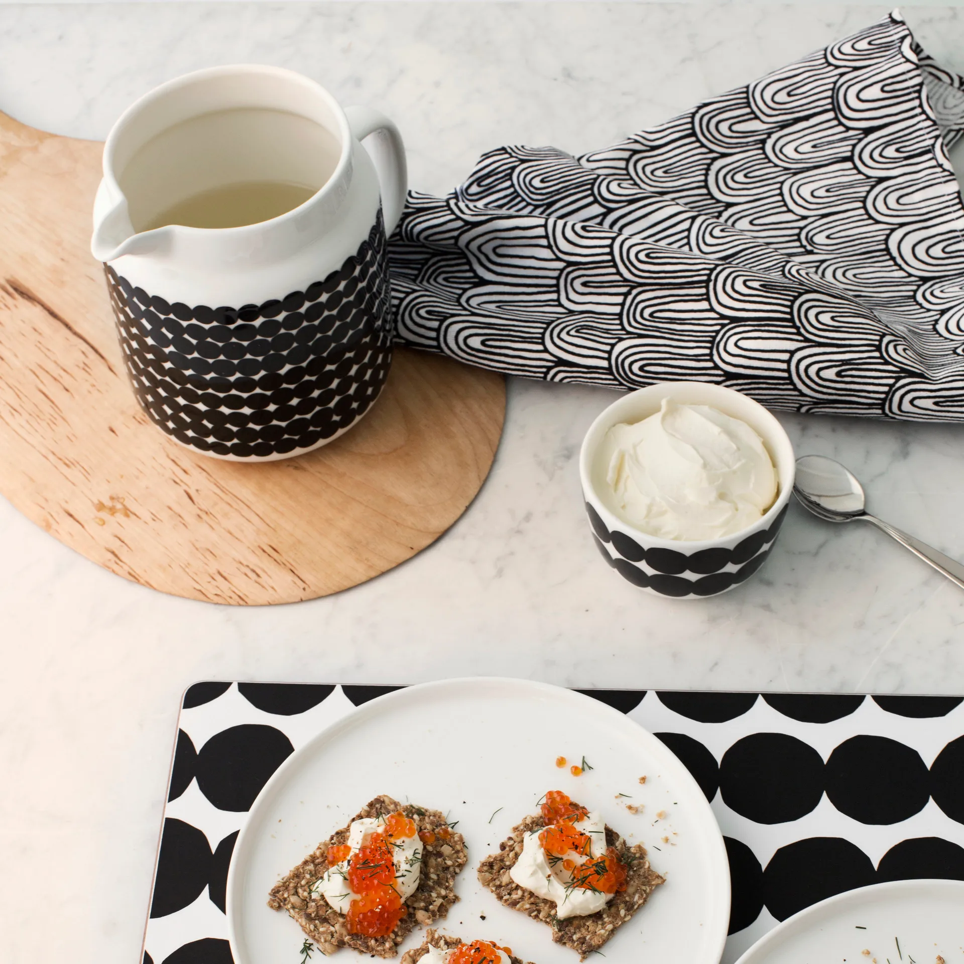 Bol Räsymatto 2,5 dl, Noir-blanc Marimekko