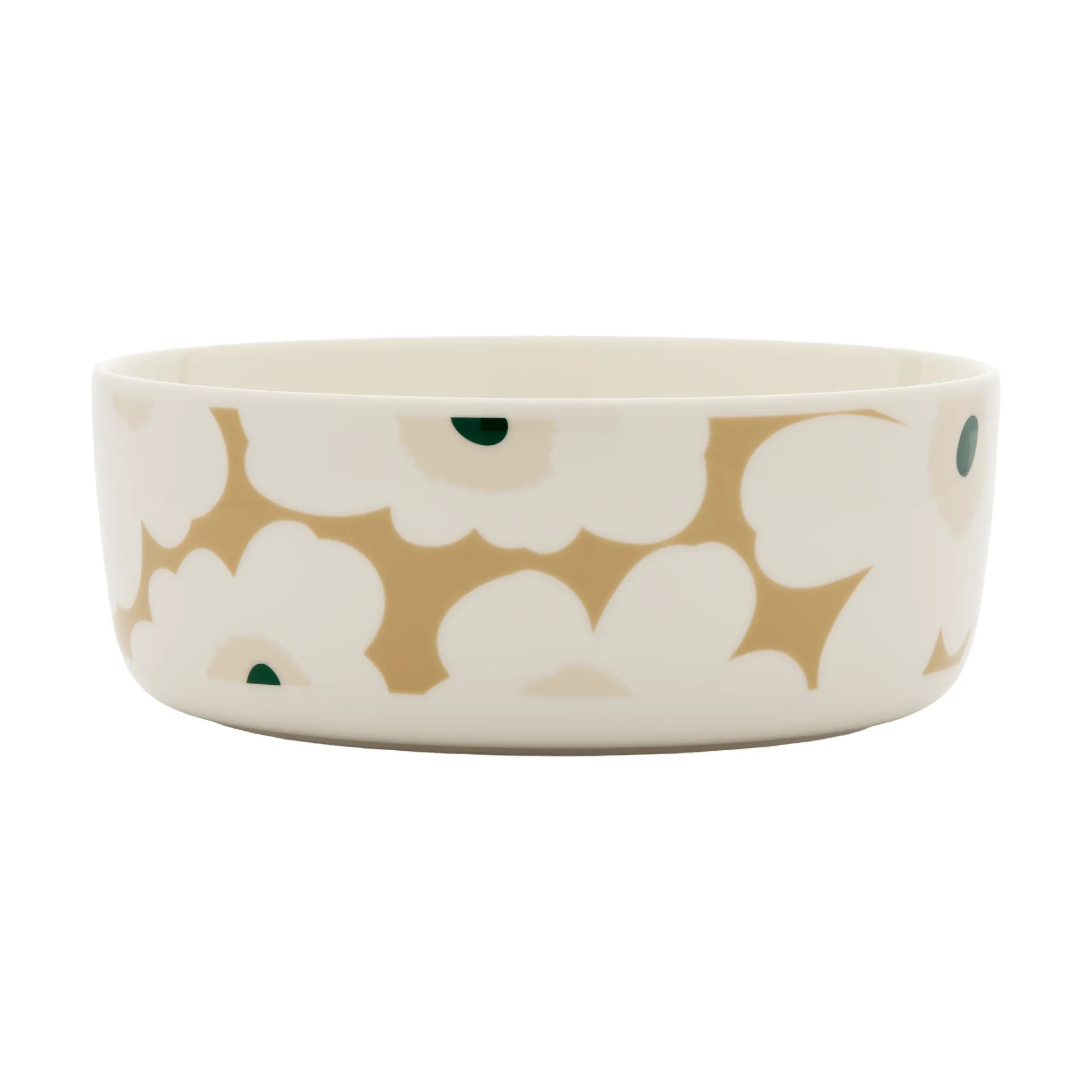 Bol Unikko 1,5 l, White-beige-light sand-dark green Marimekko