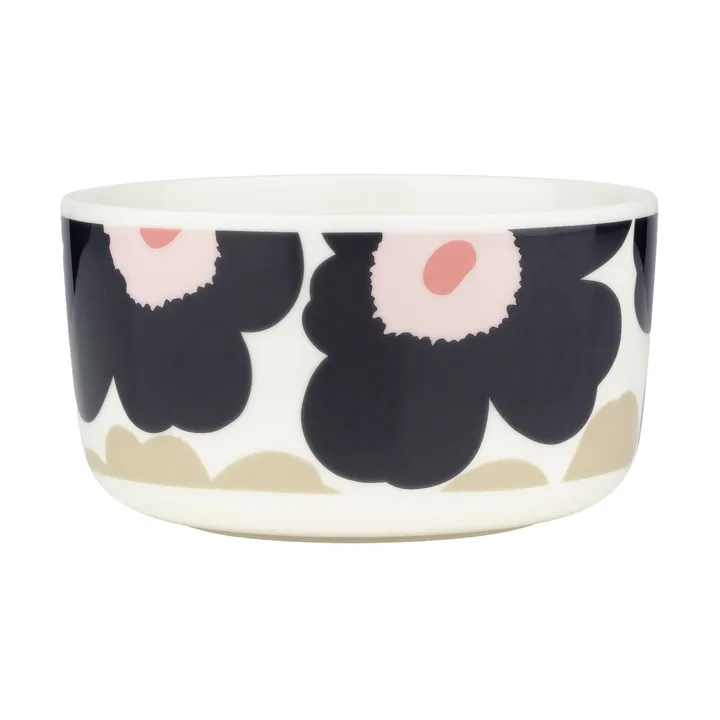 Bol Unikko 5 dl - Off white-charcoal-sand-pink - Marimekko