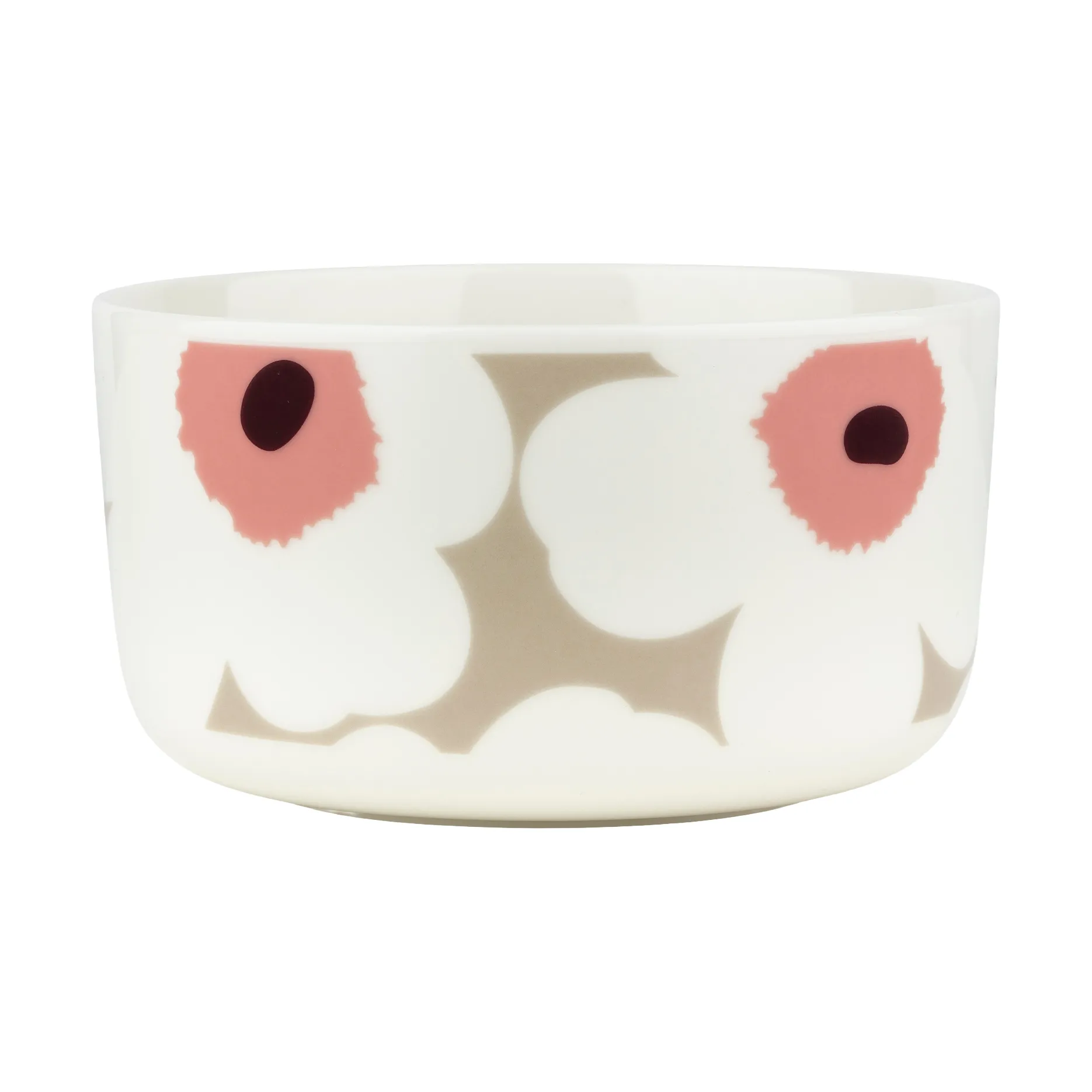 Bol Unikko 5 dl, White-clay-powder-dark wine Marimekko