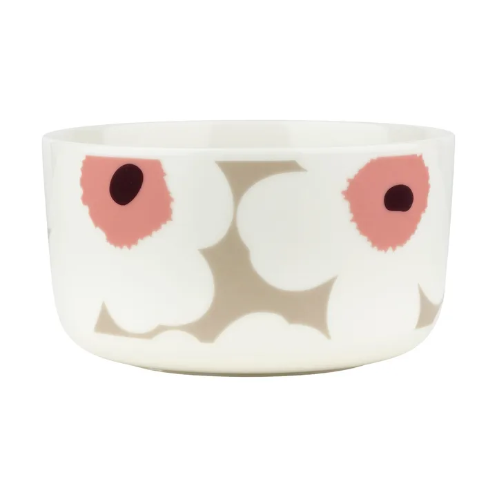 Bol Unikko 5 dl - White-clay-powder-dark wine - Marimekko