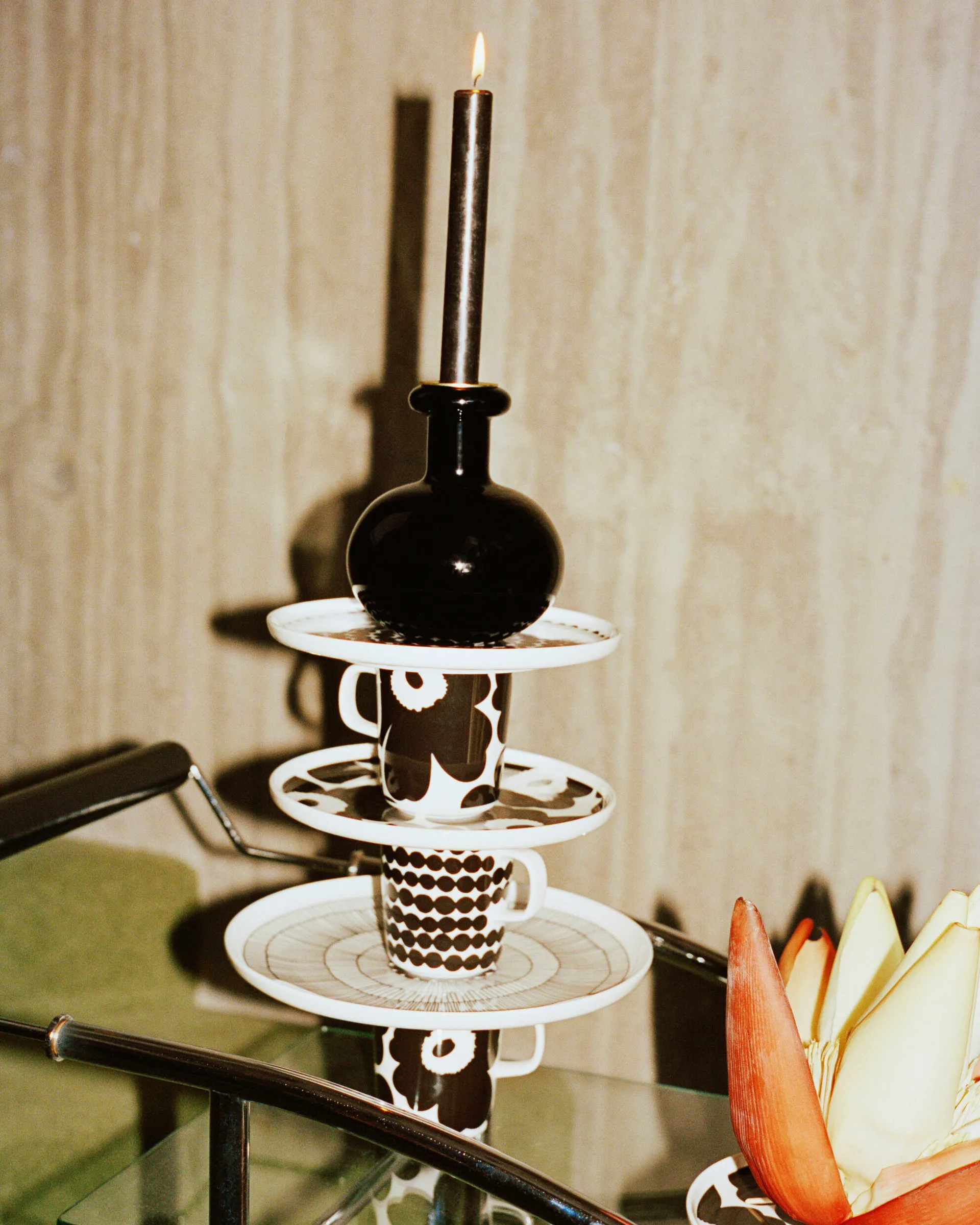 Bougeoir Butticula Ø12,5 cm, Black Marimekko