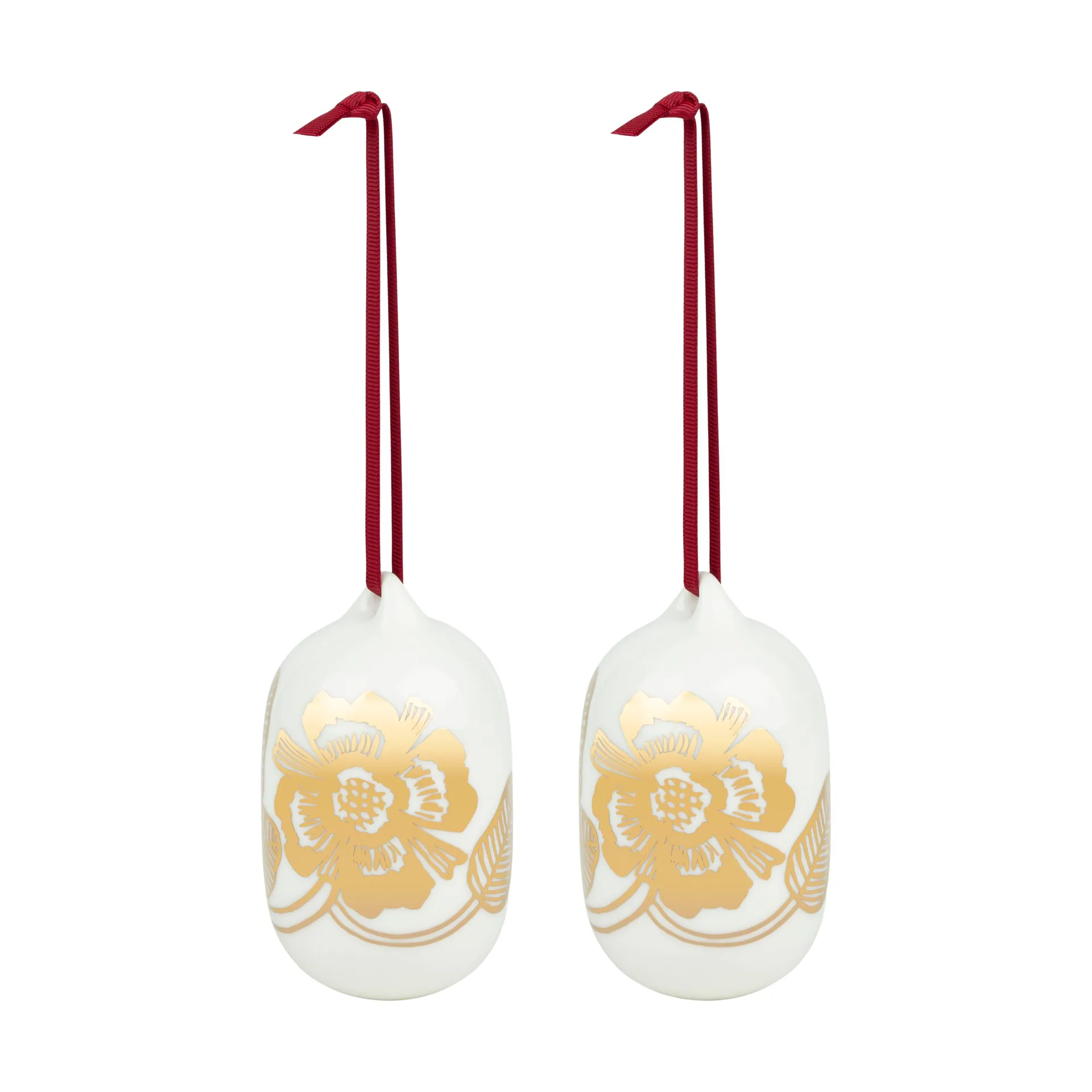 Boules de Noël Tiara 2025 6x9 cm, White-gold Marimekko