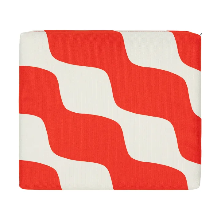 Coussin d’assise Taifuuni - Natural white, orange red, 40x35 cm - Marimekko