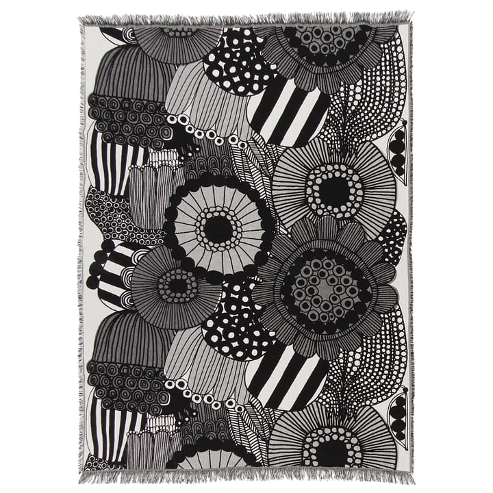 Couverture Siirtolapuutarha 130 x 180 cm, Blanc cassé-noir Marimekko