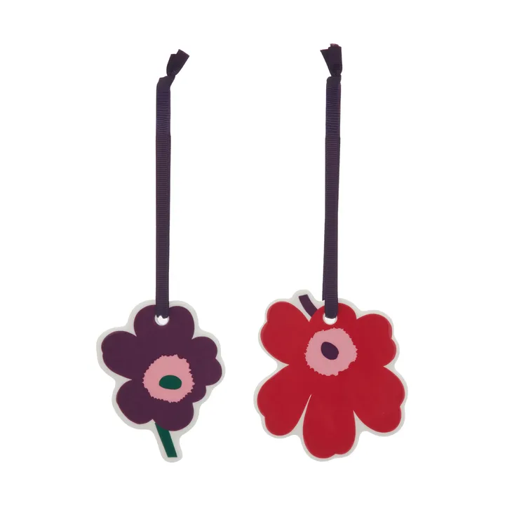 Décoration suspendue Unikko - Cranberry-rose-prune, lot de 2 - Marimekko