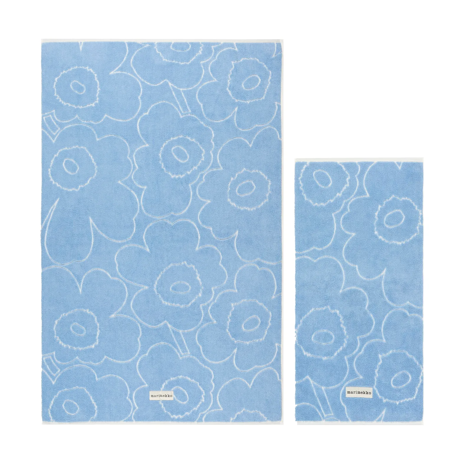 Ensemble de serviettes Piirto Unikko 2 pièces, Bleu Marimekko