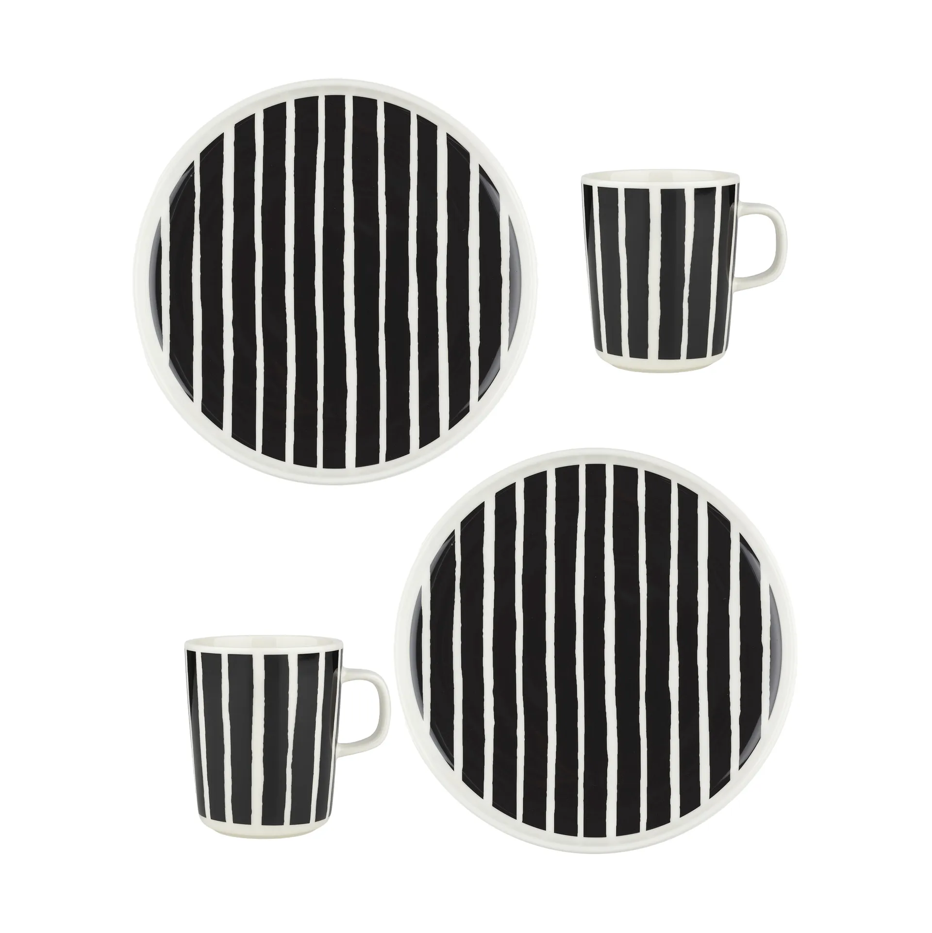 Ensemble petit-déjeuner Oiva Piccolo, 4 pièces, White-black Marimekko