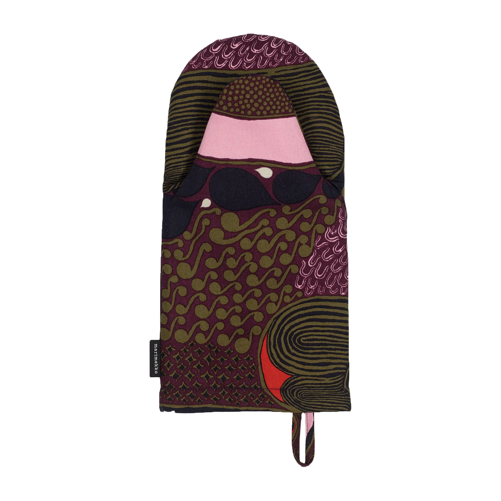 Gant de cuisine Pieni Rusakko, Rose-marron Marimekko
