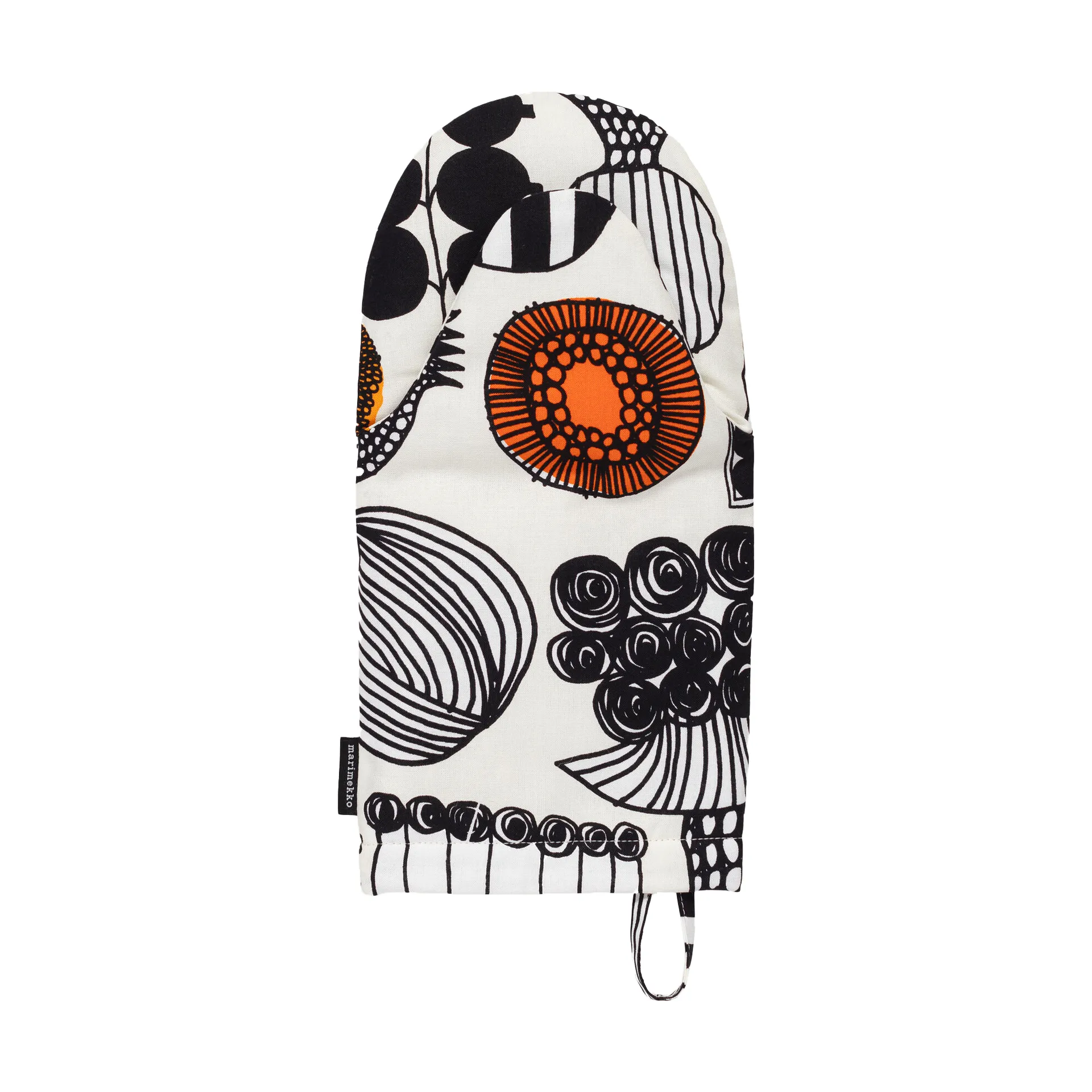 Gant de cuisine Puutarhurin parhaat, White-black-orange Marimekko