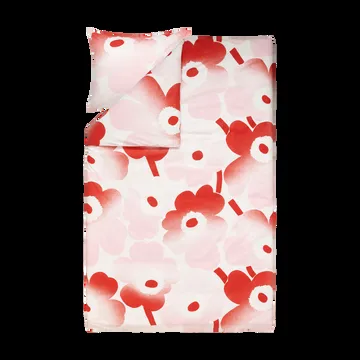 Housse de couette et taie d'oreiller Unikko Häivähdys 150x210 cm, 50x60 cm - Rose - Marimekko