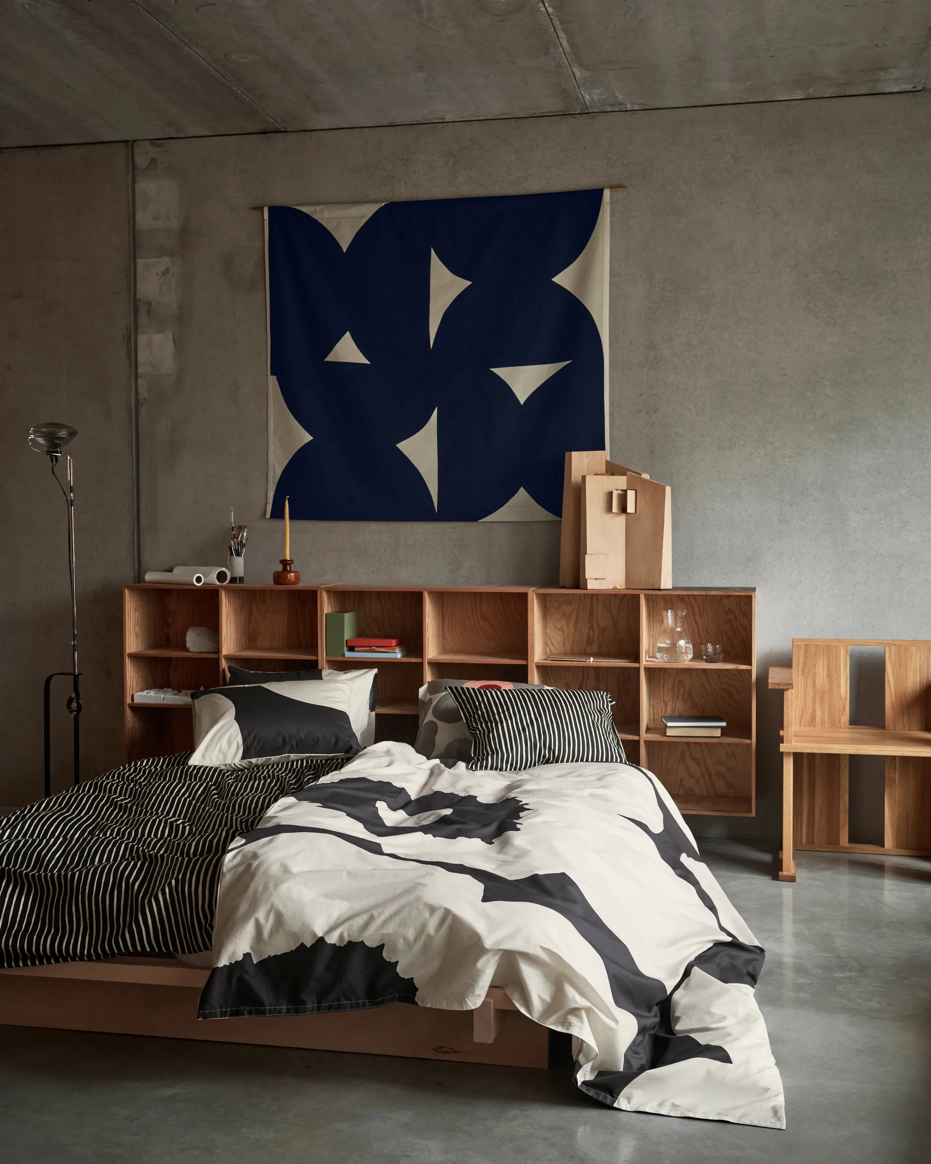 Housse de couette Iso Unikko 220x240 cm, Charcoal-off white Marimekko