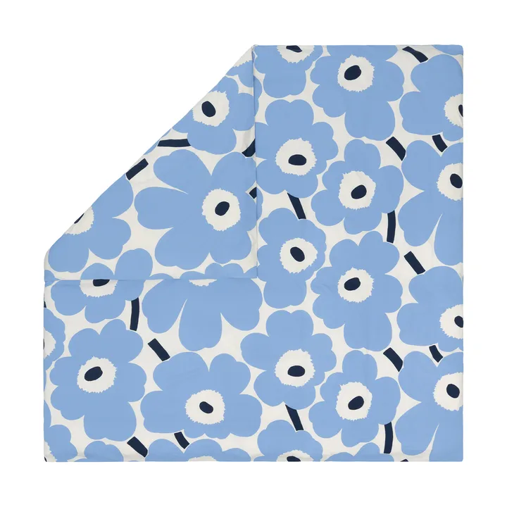 Housse de couette jersey Unikko - Off white, light blue, navy, 240x220 cm - Marimekko