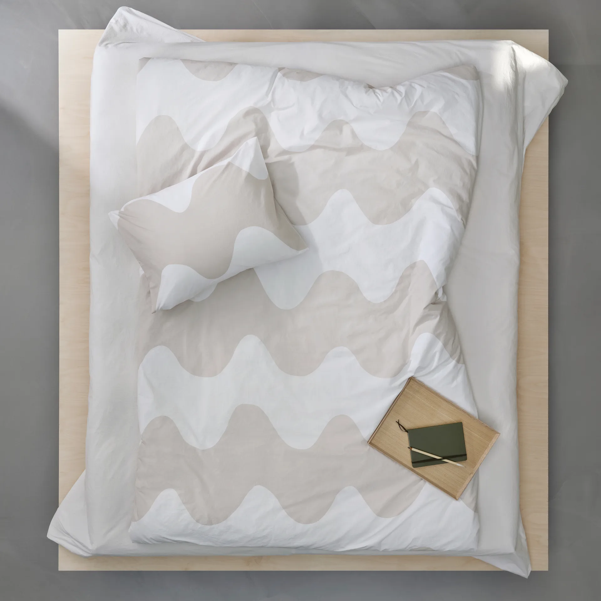 Housse de couette Lokki 150x210 cm, Beige-blanc Marimekko